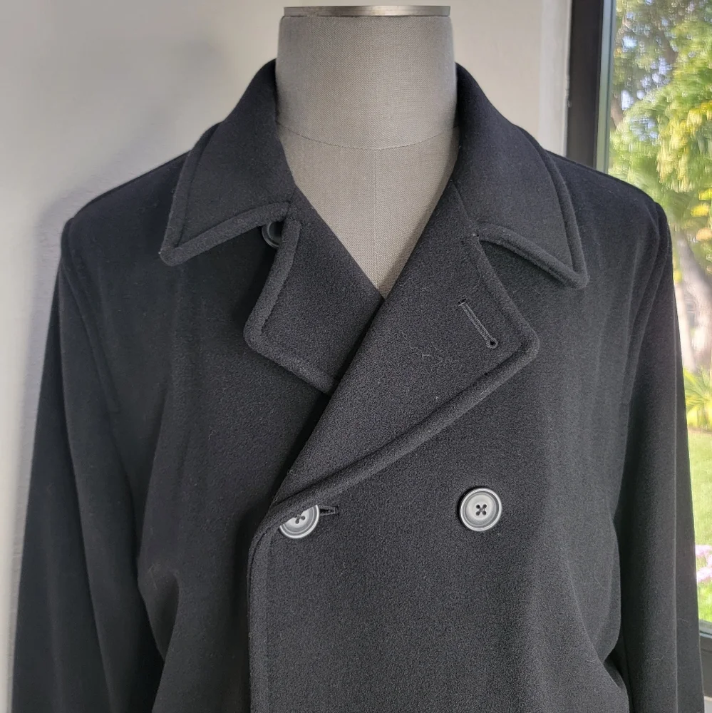 J. CREW Men's Wool Blend Black Peacoat M.